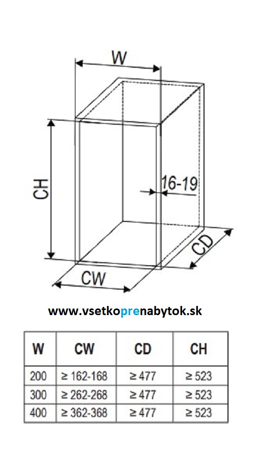   Výsuvný kôš K-Line, 2x polica, 200-400mm
