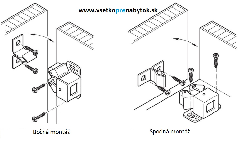 Dverová západka s valčekom + protikus