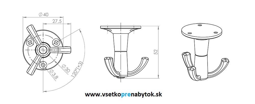 Vešiak TWIST otočný