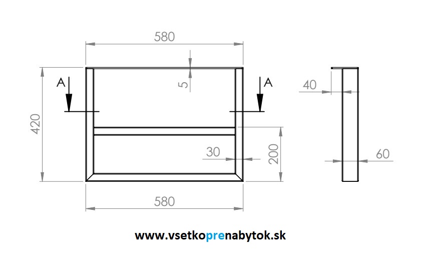  Stolová podnož lineárna, 2 ks, konferenčný stôl