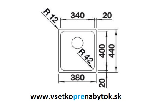 Nerezový drez SOLIS 340-IF