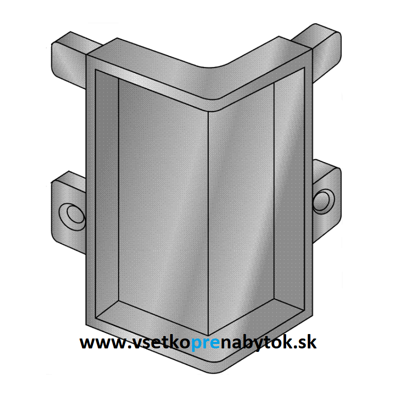 Vnútorný roh 90° k profilu GOLA "J" - kovový