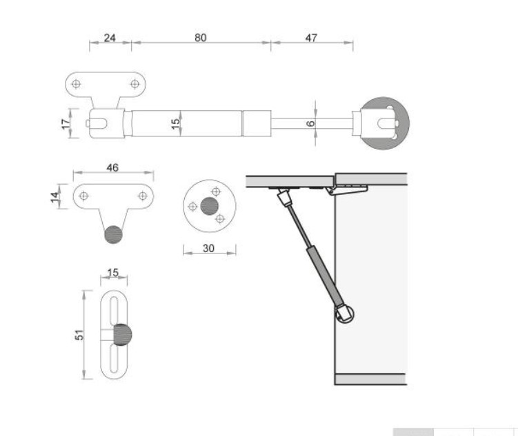  Plynový piest MINI - výklopný ATM