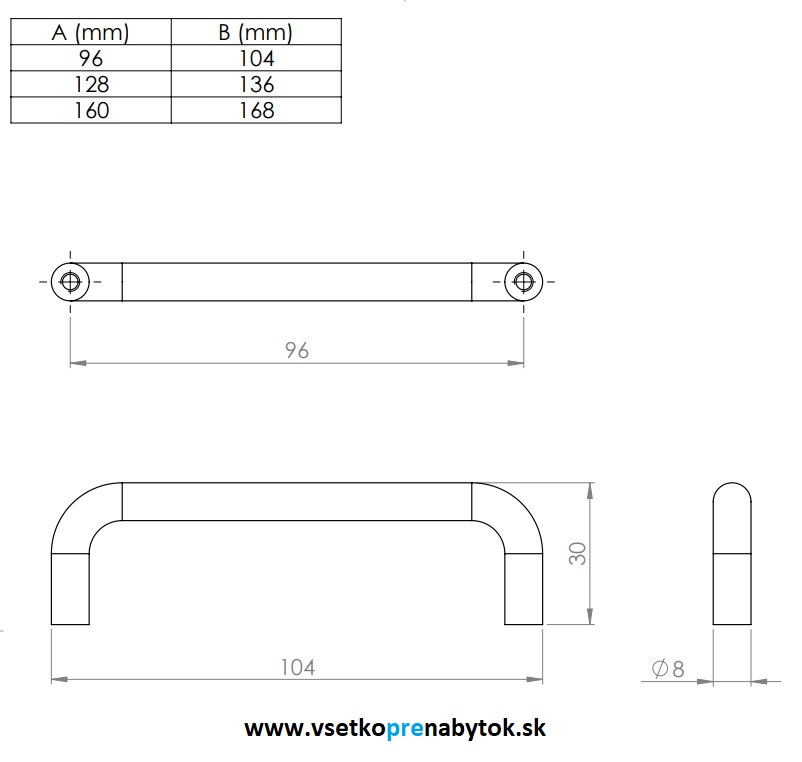 Úchytka IDA, 128/146 mm