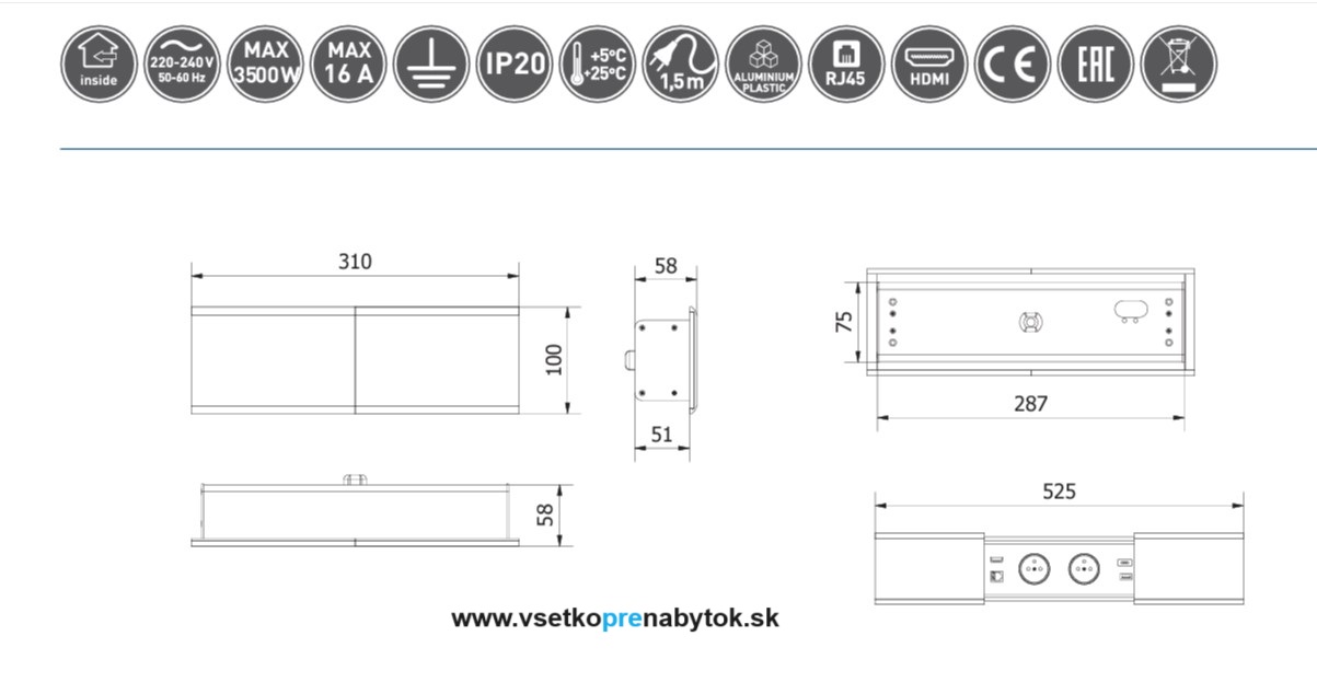 Elektrická zásuvka PRESTINO