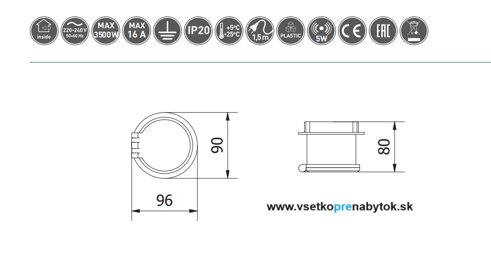 Elektrická zásuvka GTV CHARGER PLUS