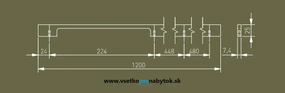 Úchytka EXTEND, dĺžka 1200 mm