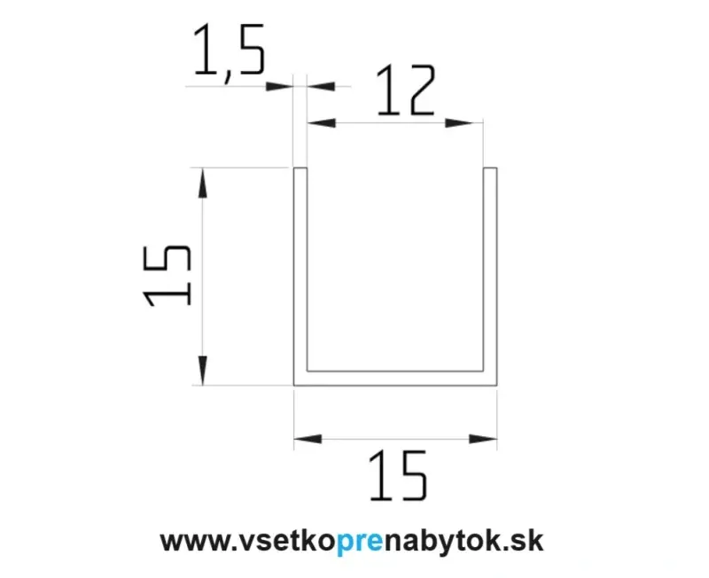 Sanitárny systém SALU - profil "U" 12mm