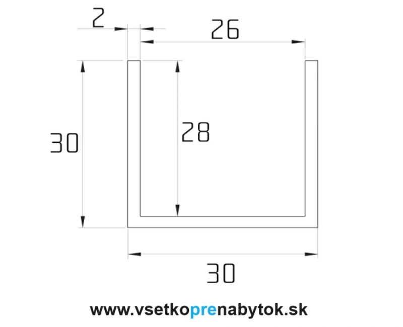 Sanitárny systém SALU - profil "U" 25mm