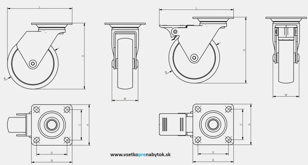  Nábytkové koliesko otočné "CALIBRO" GTV