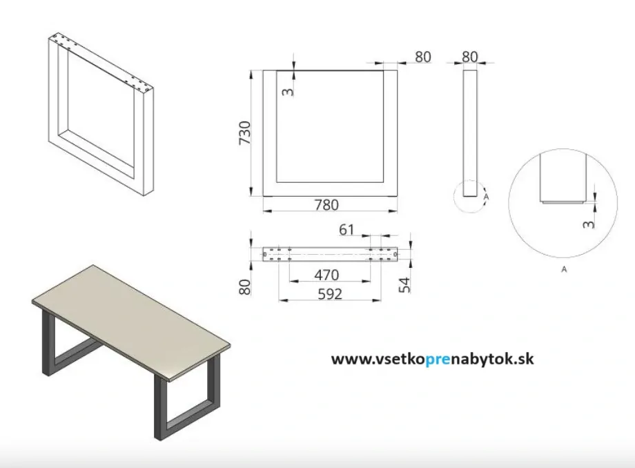   Stolová podnož DN-970C