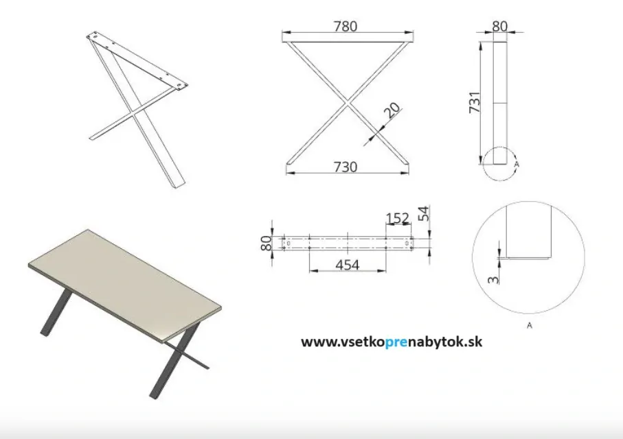   Stolová podnož DN-974A