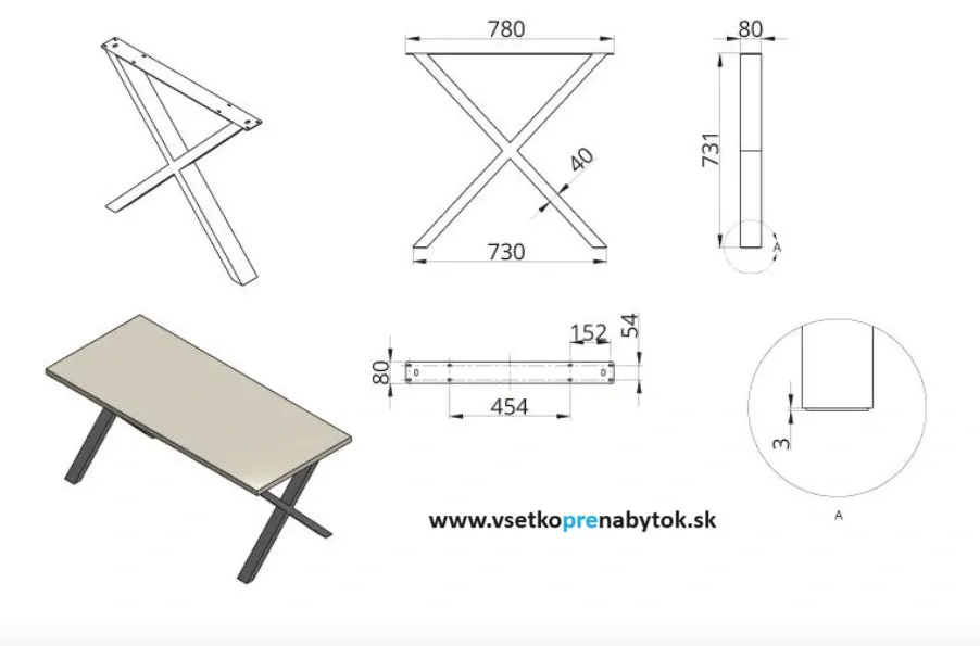   Stolová podnož DN-974B