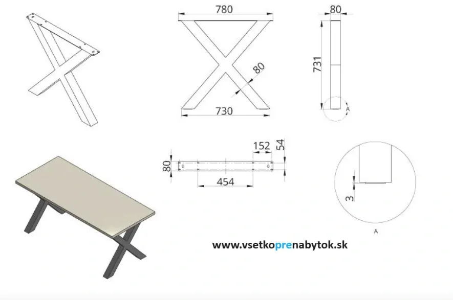   Stolová podnož DN-974C
