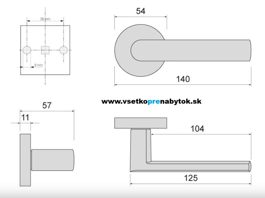 Kľučka ADVANCE - rozetová