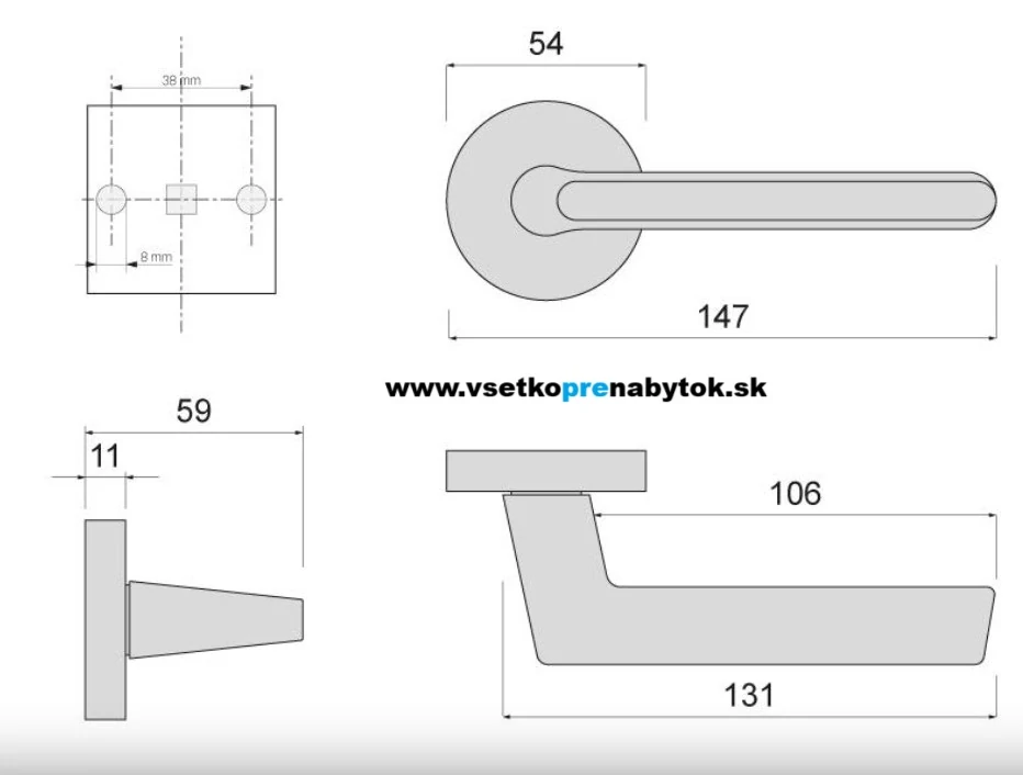 Kľučka FUJI - rozetová