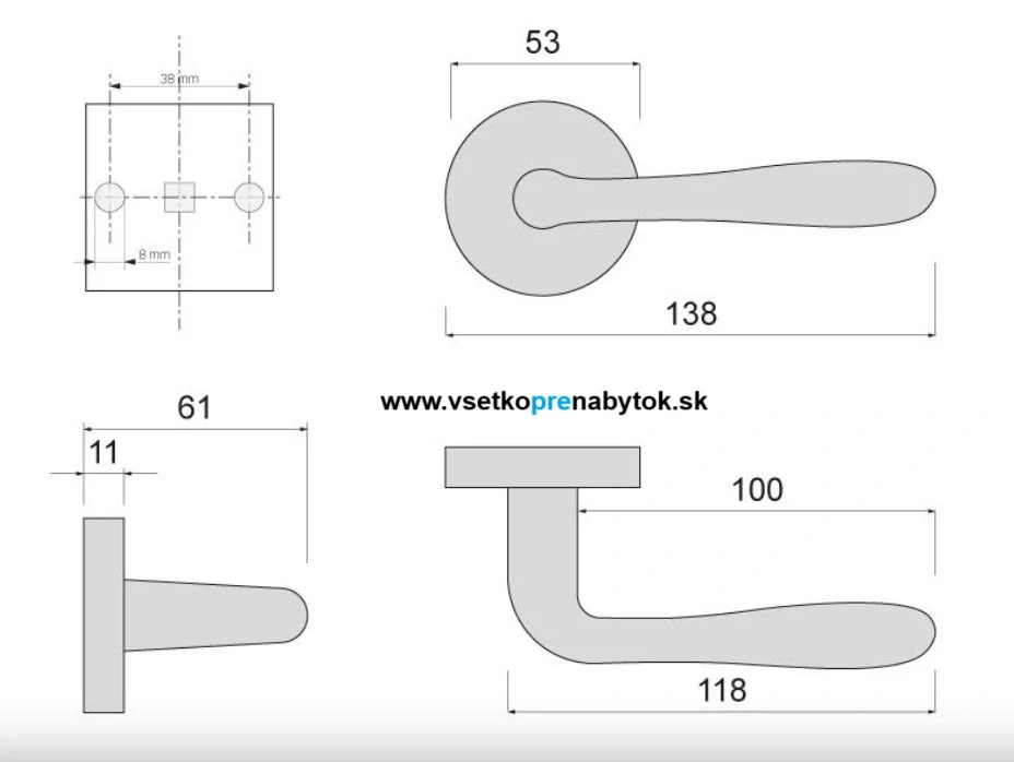 Kľučka KARO - rozetová