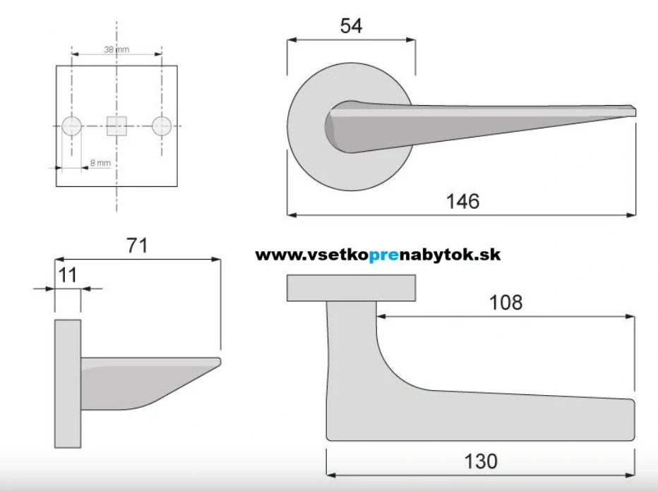Kľučka KATANA - rozetová