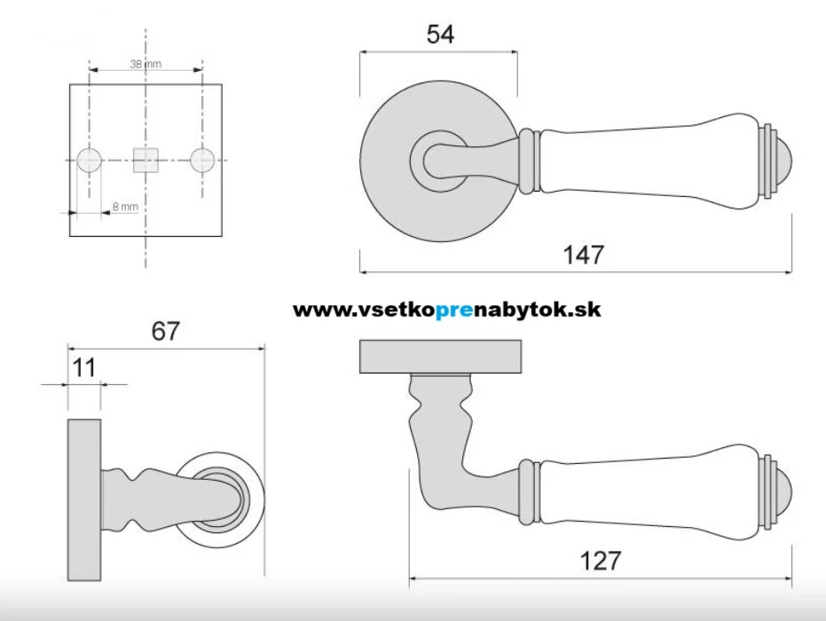 Kľučka ROMA - rozetová