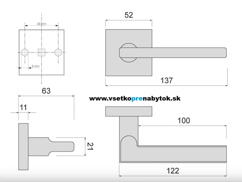 Kľučka ASTON - rozetová