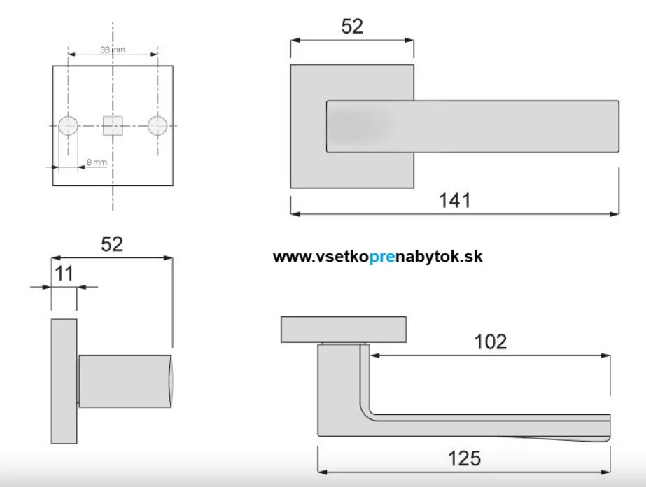 Kľučka IMOLA - rozetová