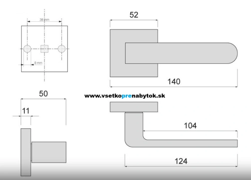 Kľučka LEDO - rozetová