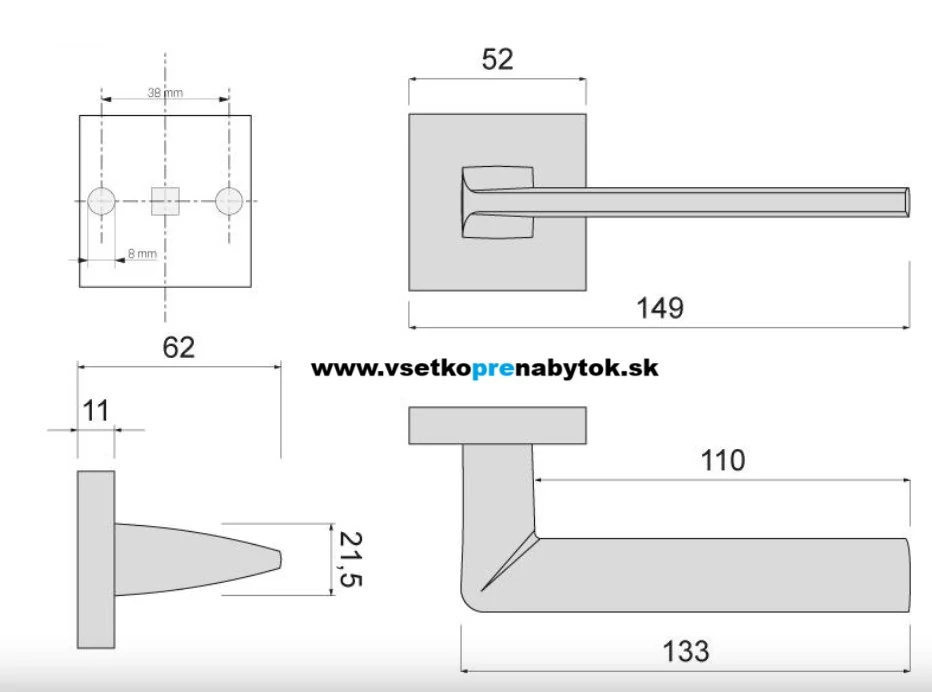 Kľučka ORION - rozetová