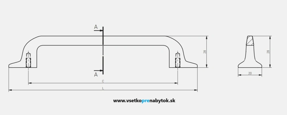 Úchytka Fabricio, 320/353mm