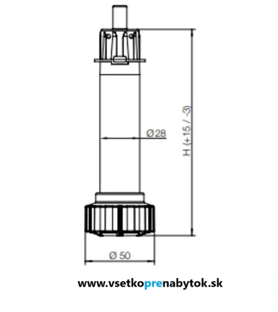  Noha soklová SCILM - pre vetraciu základňu, H-150mm