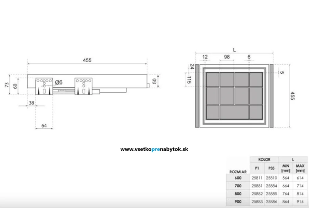 Organizér na šperky WB-665, šírka 700 mm