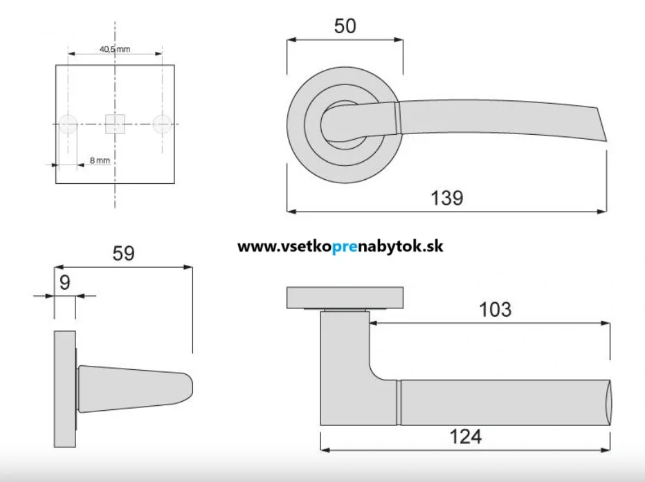 Kľučka CAPRI - rozetová