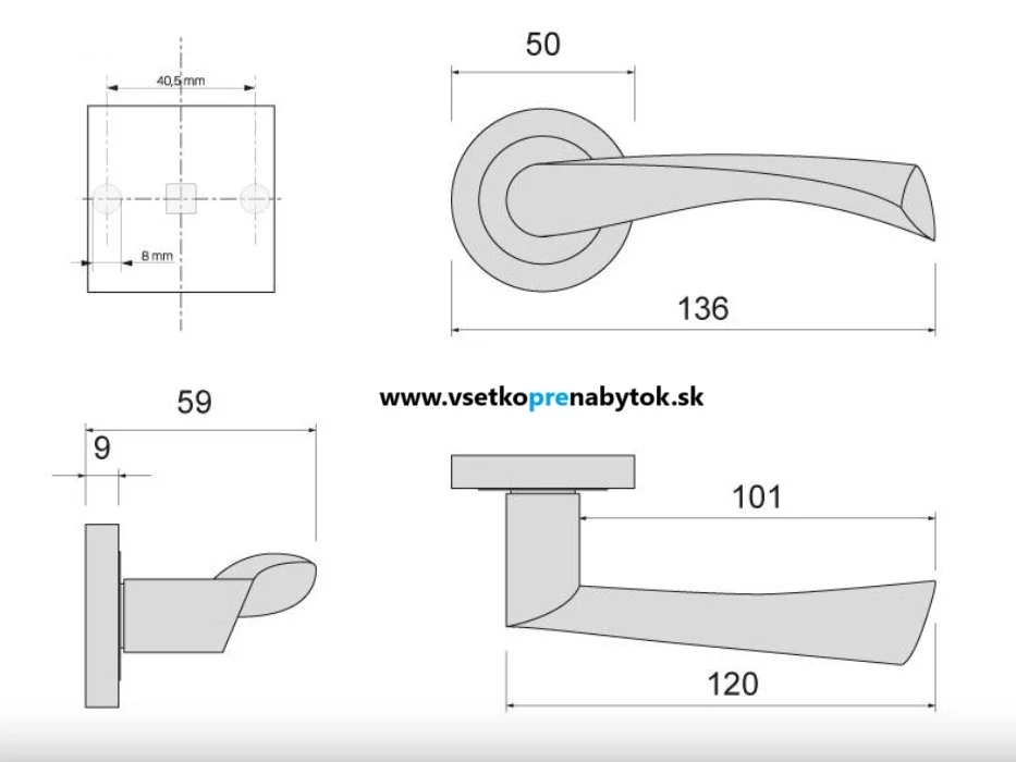 Kľučka KOMETA - rozetová