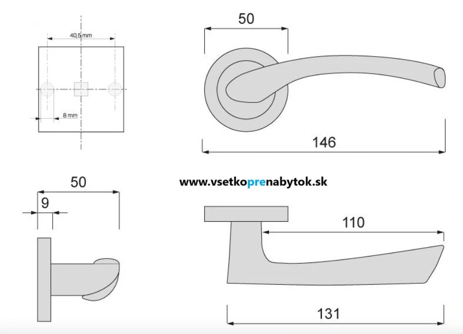 Kľučka LUNA - rozetová