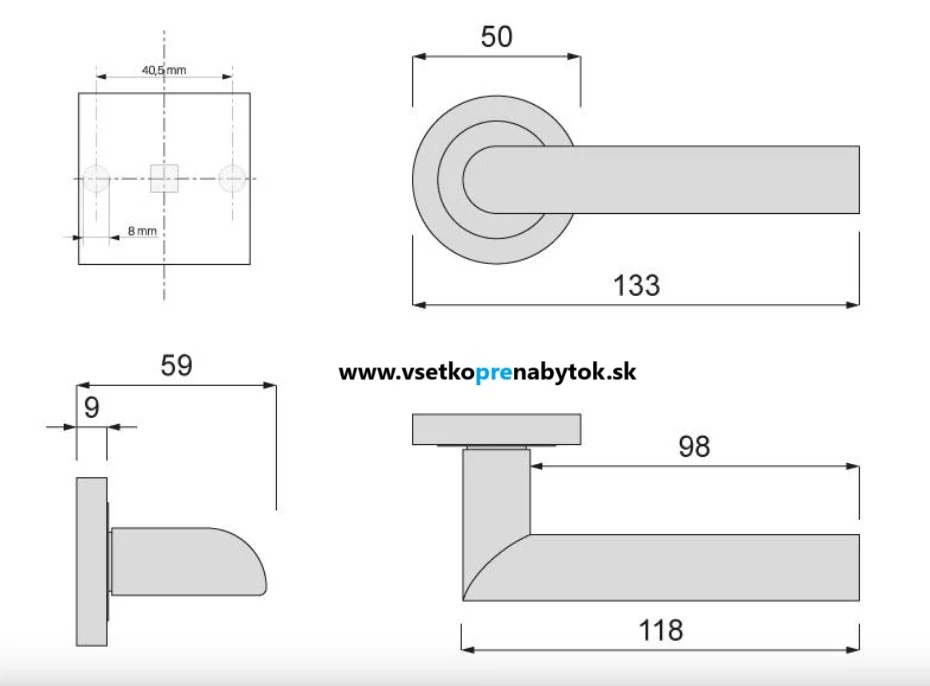 Kľučka TOLEDO - rozetová