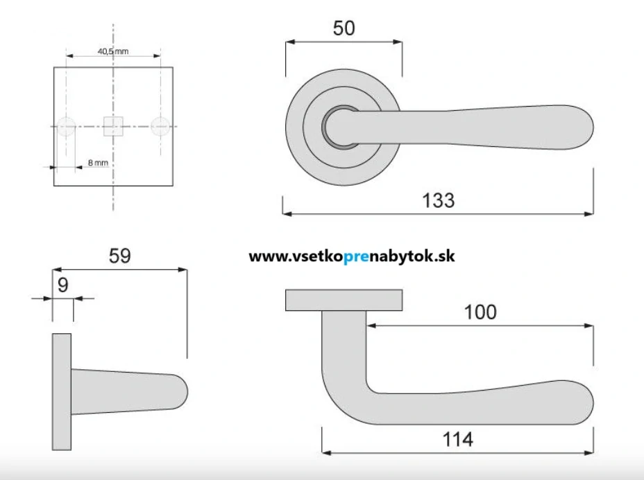 Kľučka KARO - rozetová