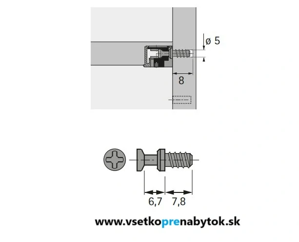 Kolík DU 322 na medzistenu