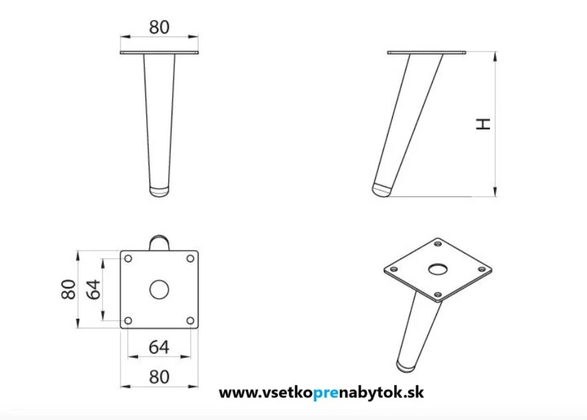 Noha nábytková DN-707
