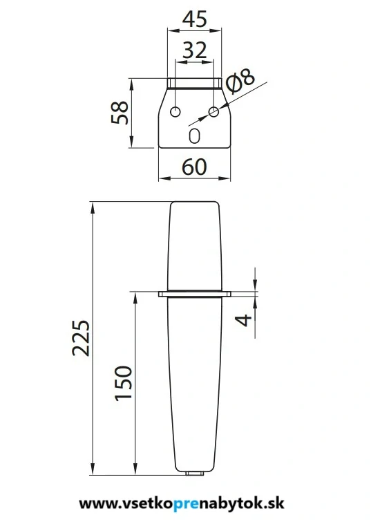 Noha nábytková DN-715