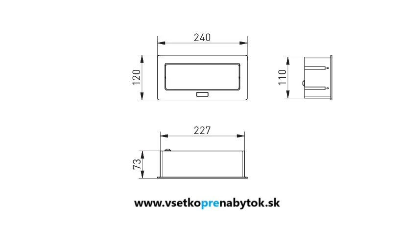 Elektrická zásuvka GTV, 2x220V + 2x USB A+C, RJ45
