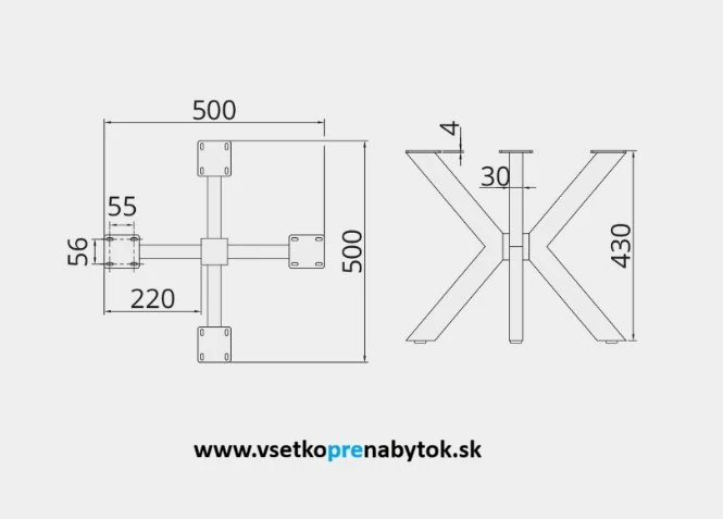 Podnož pre konferenčný stôl DN-978D, H-430mm