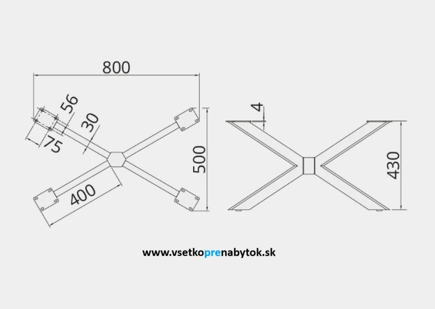 Podnož pre konferenčný stôl DN-978D1, H-430mm