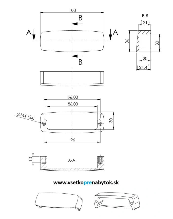 Drevená úchytka CHICO
