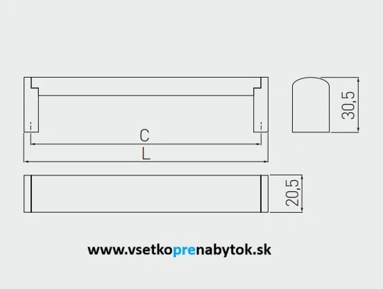 Úchytka UZ-682, 480/489 mm