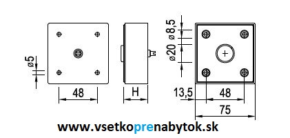 Nožička plastová 706R, H-30 mm