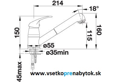 Vodovodná batéria DARAS-S so sprškou