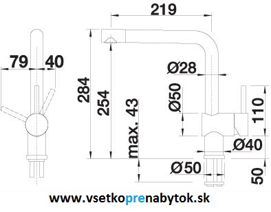 Vodovodná batéria LINUS-F pred okno