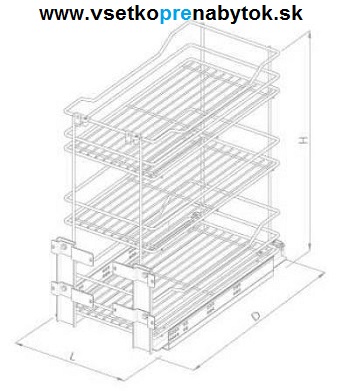 Kôš CARGO MINI 60 Prestige, 3x polica