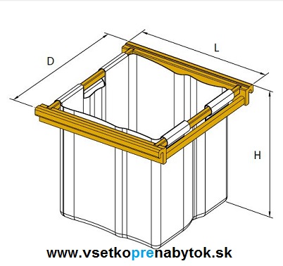 Výsuvný kôš na prádlo - drevo / plátno