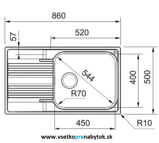 Nerezový drez SRX 611-86 LB