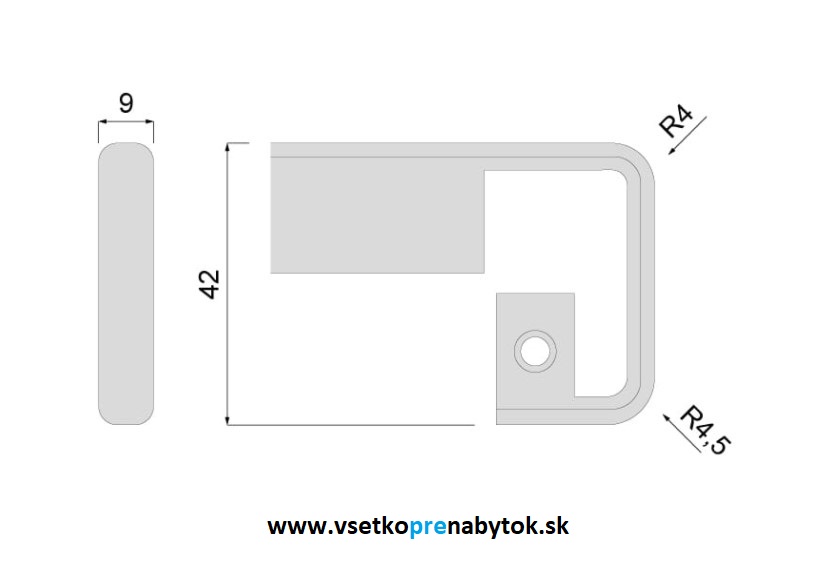 Lišta na pracovnú dosku hr.38 mm - spojovacia 180°